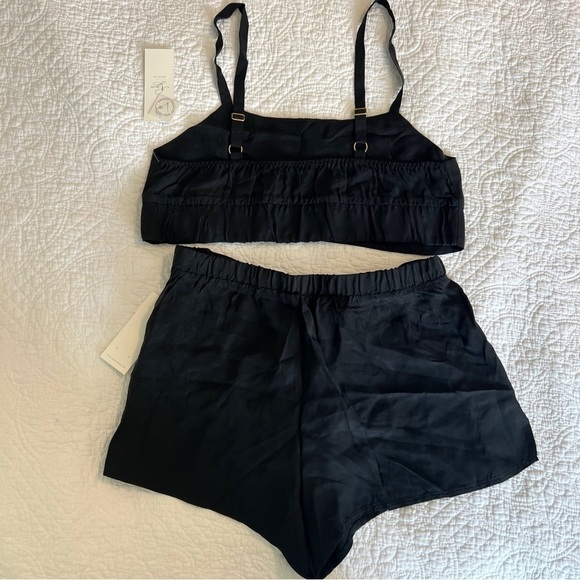 RYA MAGNOLIA BRALETTE SET Black Floral Embroidered Size Small S NWT - Picture 8 of 9